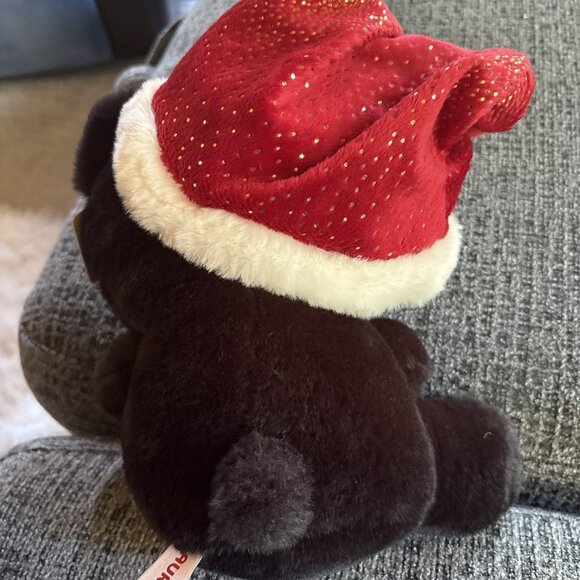 Aurora Holiday Christmas Button Black Bear 11" Eco Friendly Recycled Materials - Picture 2 of 11